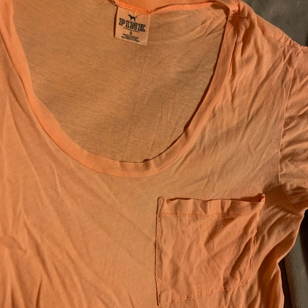 Victoria’s Secret Pink Bright Orange T-Shirt size Small